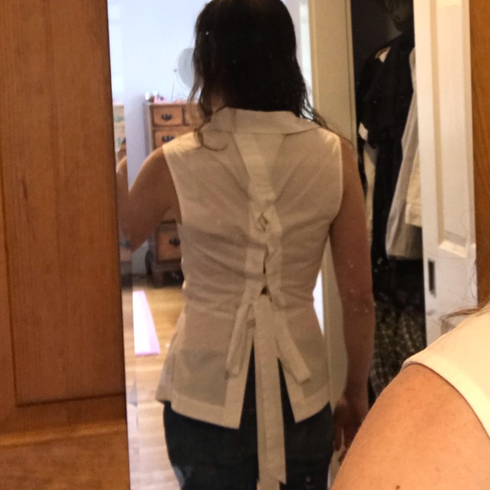 Derek Lam 10 Crosby Button Up Tie Back top 0 XS